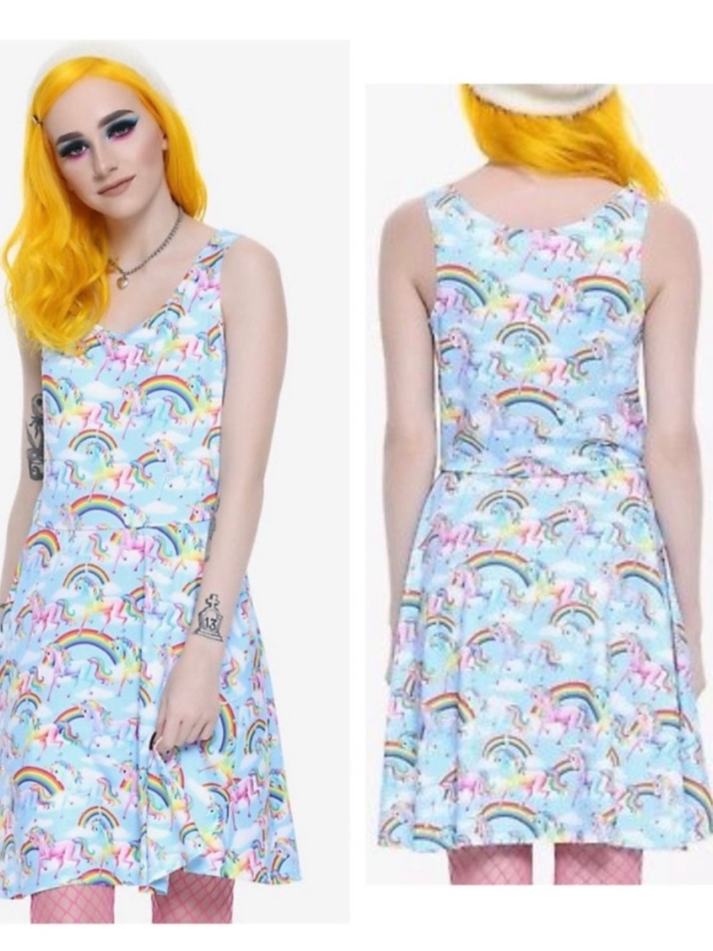 Lisa Frank Unicorn Rainbow Skater Tank Dress Size XL